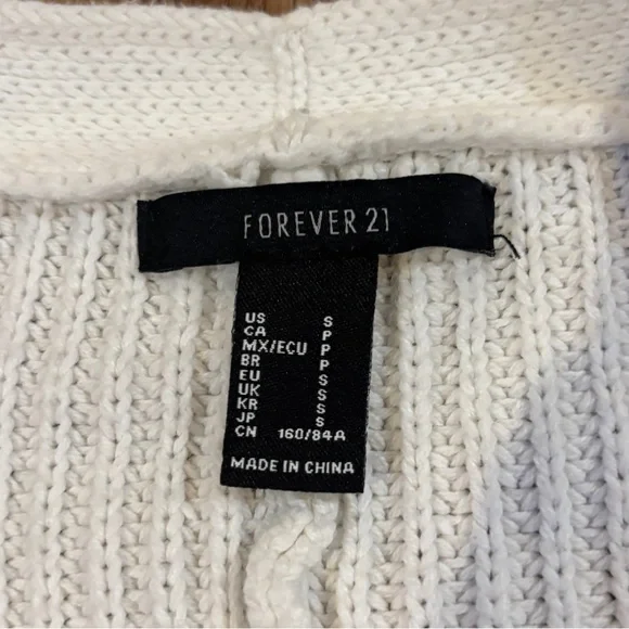 Super Cropped White Button-Up Sweater - Picture 5 of 5